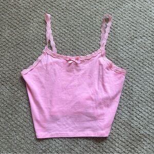 Zumiez Zine Pink Lace-Trim Cami Size Small